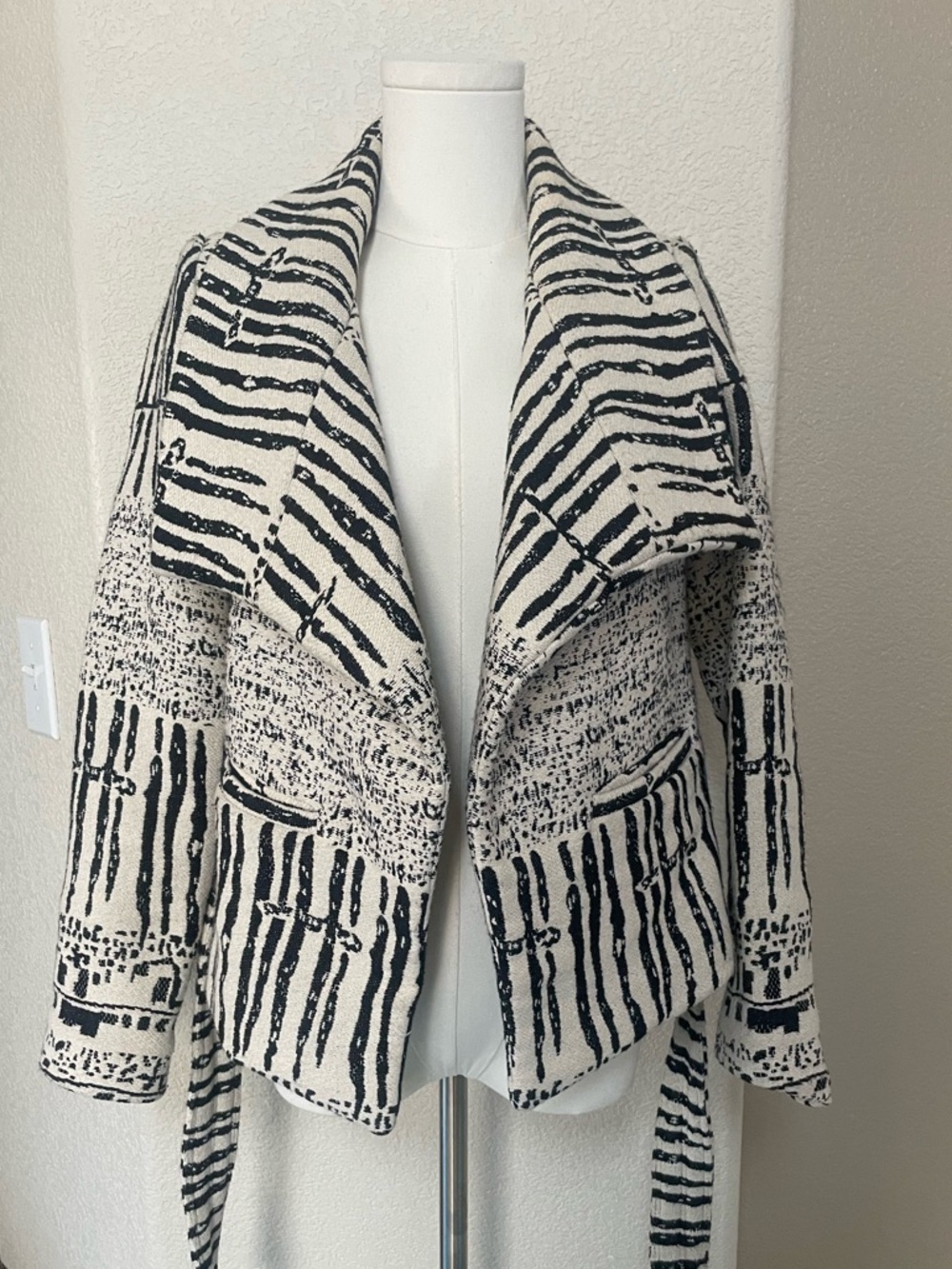 IRO Paris Aska Wrap Jacket Belted Textured Knit EU 34 - Picture 3 of 11